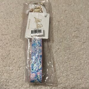 Lilly Pulitzer Pink and Blue Patterned Keychain